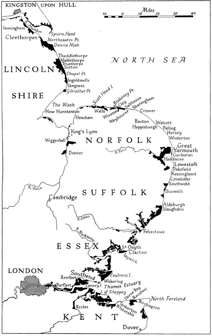 The North Sea Flood Of 1953 Environment Society Portal   1953 Flood Map Uk 