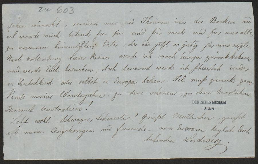 Letter to his brother-in-law, Friedrich August Schmalfuß, The Woolshed, or  Mr. Dennis' Station, Darling Downs (6 December 1846) | Environment &  Society Portal